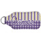 Purple Gingham & Stripe Sanitizer Holder Keychain - Large (Back)