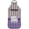 Purple Gingham & Stripe Sanitizer Holder Keychain - Large (Front)
