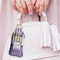 Purple Gingham & Stripe Sanitizer Holder Keychain - Large (LIFESTYLE)