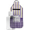 Purple Gingham & Stripe Sanitizer Holder Keychain - Large with Case