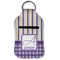 Purple Gingham & Stripe Sanitizer Holder Keychain - Small (Front Flat)
