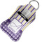 Purple Gingham & Stripe Sanitizer Holder Keychain - Small in Case