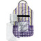 Purple Gingham & Stripe Sanitizer Holder Keychain - Small with Case