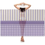 Purple Gingham & Stripe Sheer Sarong (Personalized)