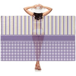 Purple Gingham & Stripe Sheer Sarong