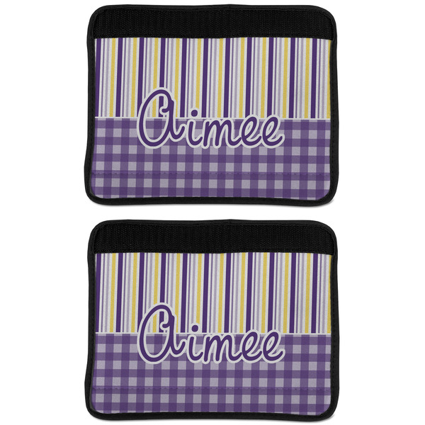 Purple Gingham & Stripe Seat Belt Cover (APPROVAL Update)