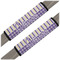 Purple Gingham & Stripe Seat Belt Covers (Set of 2)