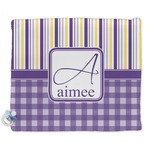 Purple Gingham & Stripe Security Blanket - Single Sided (Personalized)