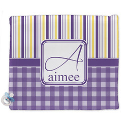 Purple Gingham & Stripe Security Blanket (Personalized)