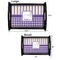 Purple Gingham & Stripe Serving Tray Black Sizes