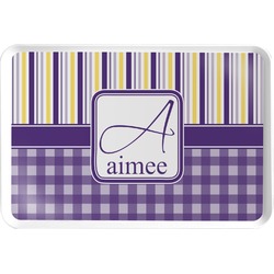 Purple Gingham & Stripe Serving Tray (Personalized)