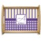Purple Gingham & Stripe Natural Wooden Tray - Large (Personalized)