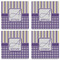 Purple Gingham & Stripe Set of 4 Sandstone Coasters - See All 4 View