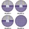 Purple Gingham & Stripe Set of Lunch / Dinner Plates (Approval)