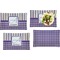 Purple Gingham & Stripe Set of Rectangular Dinner Plates