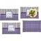 Purple Gingham & Stripe Set of 4 Glass Rectangular Lunch / Dinner Plate (Personalized)
