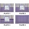 Purple Gingham & Stripe Set of Rectangular Dinner Plates (Approval)