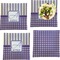 Purple Gingham & Stripe Set of Square Dinner Plates