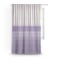 Purple Gingham & Stripe Sheer Curtain With Window and Rod