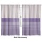 Purple Gingham & Stripe Sheer Curtains