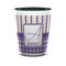 Purple Gingham & Stripe Shot Glass - Two Tone - FRONT