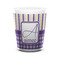 Purple Gingham & Stripe Shot Glass - White - FRONT