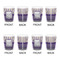 Purple Gingham & Stripe Shot Glass - White - Set of 4 - APPROVAL