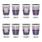 Purple Gingham & Stripe Shot Glassess - Two Tone - Set of 4 - APPROVAL