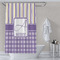 Purple Gingham & Stripe Shower Curtain Lifestyle