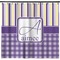 Purple Gingham & Stripe Shower Curtain - Custom Size (Personalized)