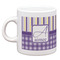 Purple Gingham & Stripe Single Shot Espresso Cup - Single Front