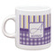 Purple Gingham & Stripe Espresso Cup (Personalized)