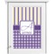 Purple Gingham & Stripe Single White Cabinet Decal