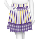 Purple Gingham & Stripe Skater Skirt (Personalized)
