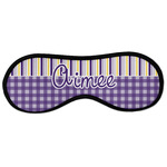Purple Gingham & Stripe Sleeping Eye Masks - Large (Personalized)