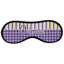 Purple Gingham & Stripe Sleeping Eye Masks - Large (Personalized)