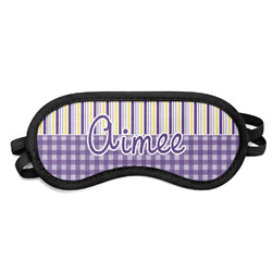 Purple Gingham & Stripe Sleeping Eye Mask - Small (Personalized)