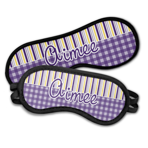 Purple Gingham & Stripe Sleeping Eye Masks - PARENT