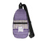 Purple Gingham & Stripe Sling Bag - Front View