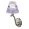 Purple Gingham & Stripe Small Chandelier Lamp - LIFESTYLE (on wall lamp)