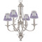 Purple Gingham & Stripe Small Chandelier Shade - LIFESTYLE (on chandelier)
