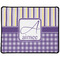 Purple Gingham & Stripe Large Gaming Mouse Pad - 12.5" x 10" (Personalized)