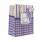 Purple Gingham & Stripe Small Gift Bag - Front/Main