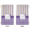 Purple Gingham & Stripe Small Laundry Bag - Front & Back View