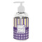 Purple Gingham & Stripe Small Liquid Dispenser (8 oz) - White
