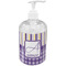 Purple Gingham & Stripe Acrylic Soap & Lotion Bottle (Personalized)