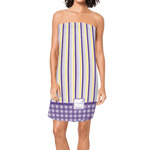 Purple Gingham & Stripe Spa / Bath Wrap w/ Name and Initial