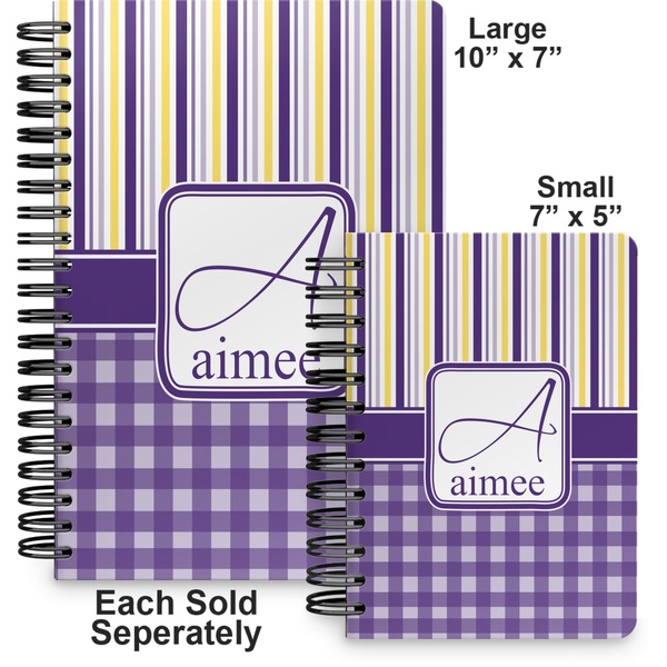 Purple Gingham & Stripe Spiral Journal - Comparison