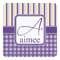 Purple Gingham & Stripe Square Decal (Personalized)