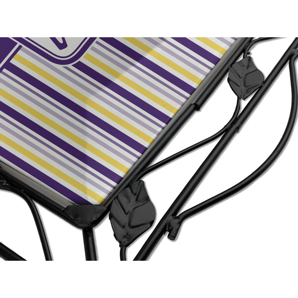 Purple Gingham & Stripe Square Trivet - Detail